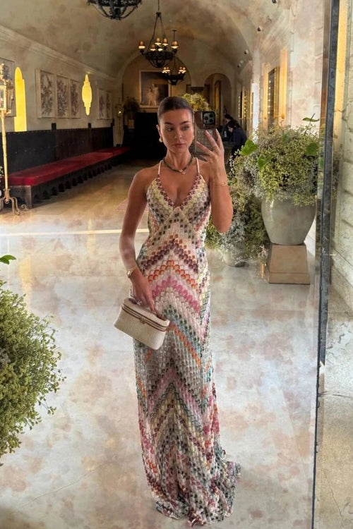 Favorite Icon Print Open Back Maxi Dress - 2 Colors