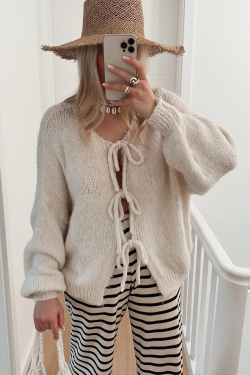 Uniquely Cozy Tie-Front Knit Cardigan Sweater - 4 Colors