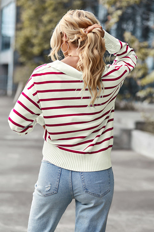 Give You Joy Striped Long Sleeve Knit Sweater - 4 Colors