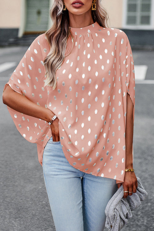 Making Promises Dotted Short Sleeve Cape Top - 5 Colors