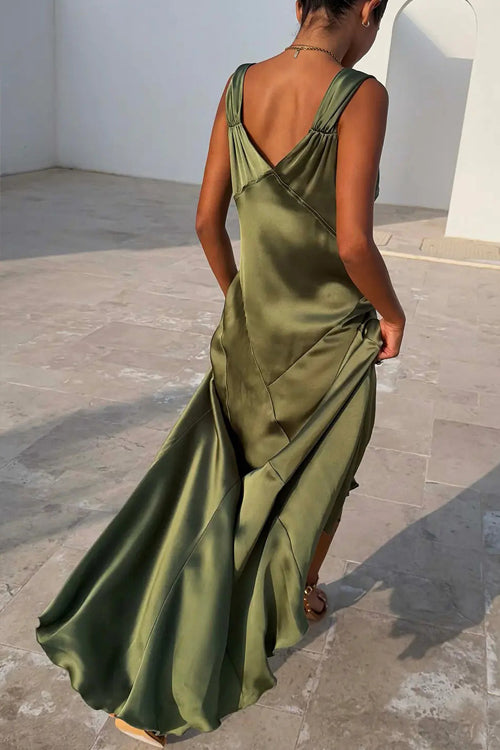 Perfectly Flirtatious V-Neck Stain Maxi Dress - 3 Colors