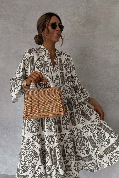 Admirably Chic Print Long Sleeve Mini Dress - 2 Colors