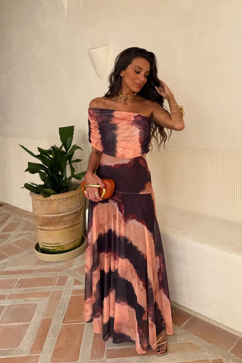 Keep Glowing Wrap Shoulder Print Maxi Dress - 2 Colors