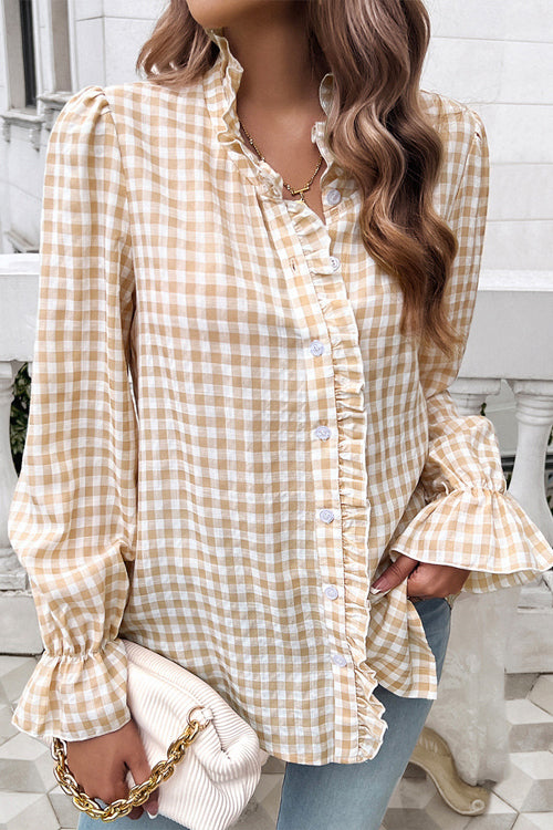 Charming Sense Gingham Button-Up Top - 4 Colors