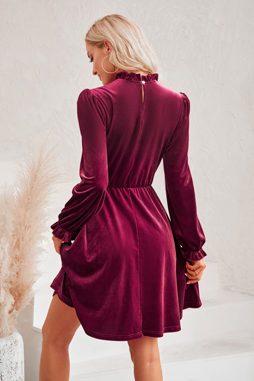 Can't Help But Love Velvet Long Sleeve Mini Dress - 3 Colors