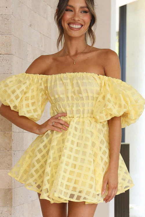 Loveliest Looks Off Shoulder Ruffled Mini Dress - 7 Colors