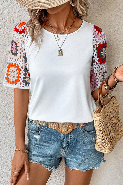 Free to Be You Crochet Boho Short Sleeve Top - 3 Colors