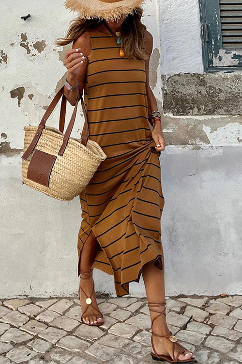 Effortless Style Striped Tank Maxi Dress