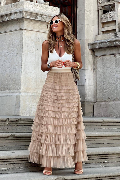 Superbly Stunning Layered Tulle Maxi Skirt - 5 Colors