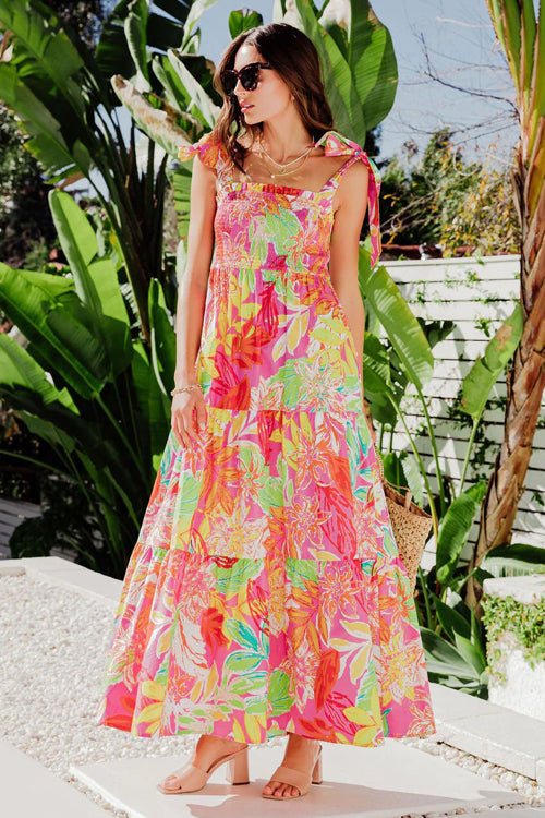 Bloom With A View Print Sleeveless Maxi Dress - 2 Colors