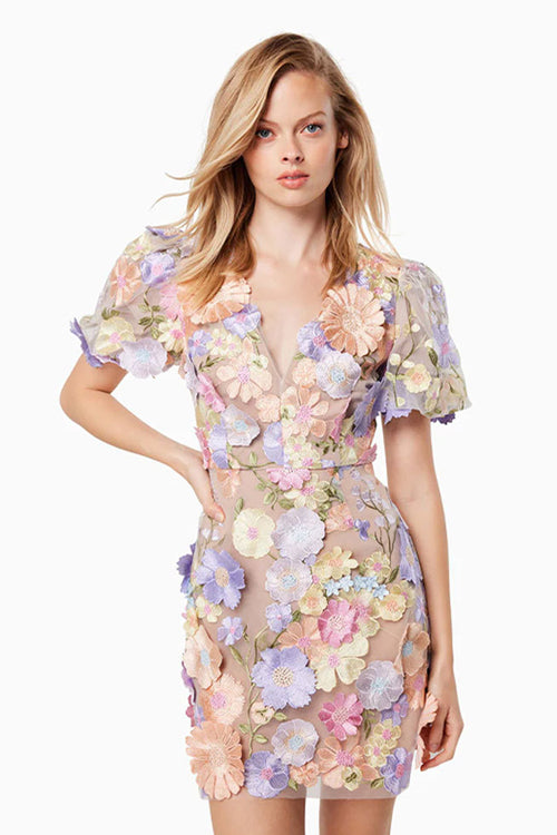 Follow the Summer 3D Floral Embroidered Mini Dress - 3 Colors