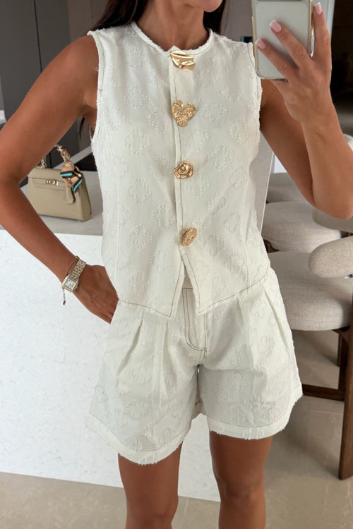 Marcie Denim Button Down Sleeveless Set - 3 Colors
