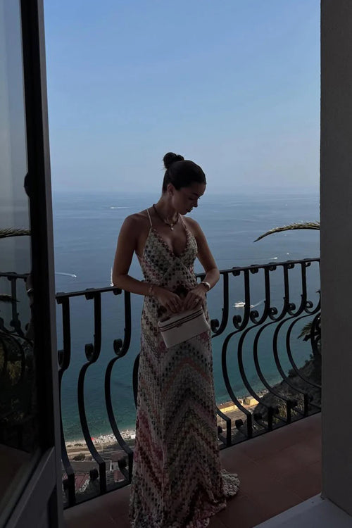Favorite Icon Print Open Back Maxi Dress - 2 Colors