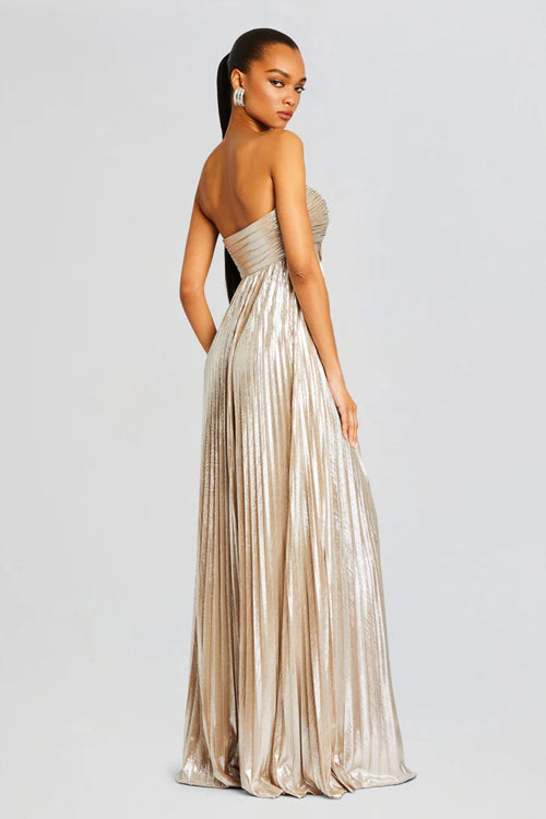 Glorious Shine Metallic Pleated Maxi Dress - 5 Colors