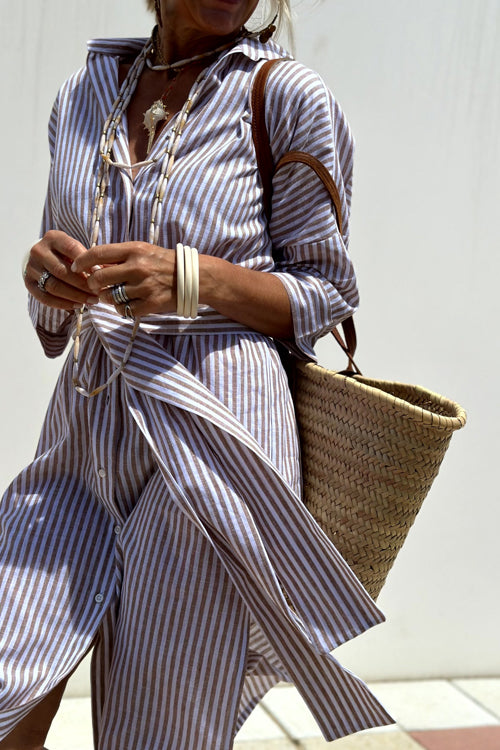 Sweet At Heart Striped Print Midi Dress - 5 Colors