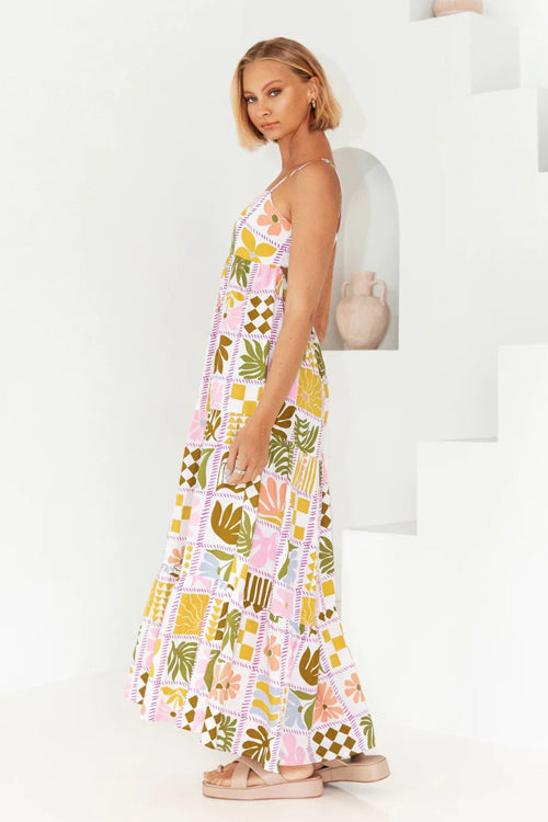Living Is Easy Sleeveless Printed Maxi Dress - 4 Colors