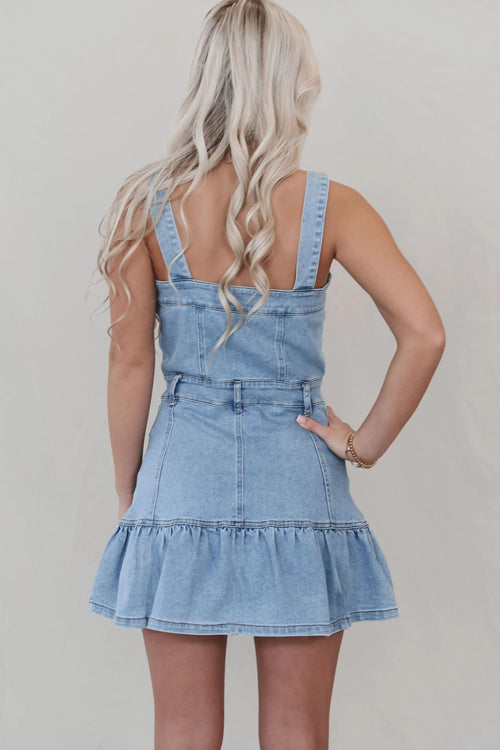 Trending Vibe Pocket Denim Mini Dress