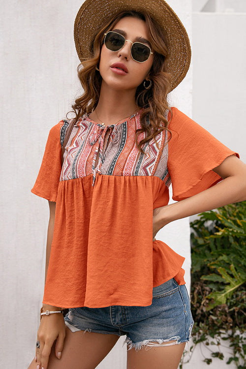 Closer To You Boho Printed Short Sleeve Top - 4 Colors