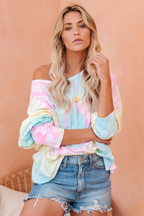 Good Luck Tie-Dye Long Sleeve Top