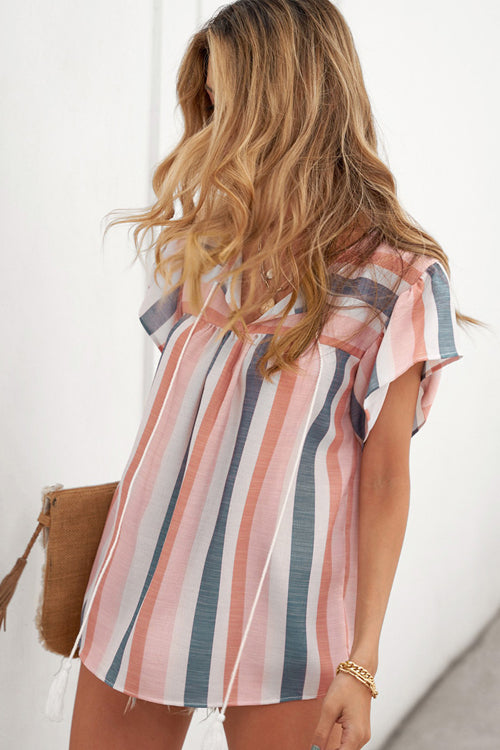 Pick Of The Season Striped Short Sleeve Top