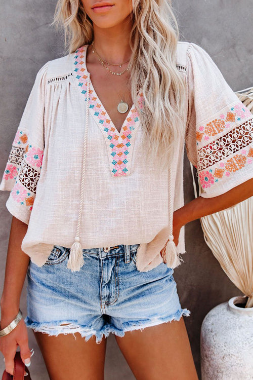 Pretty Pick Boho Embroidered Top