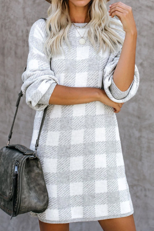 All at Once Gingham Sweater Dress - 2 Colors