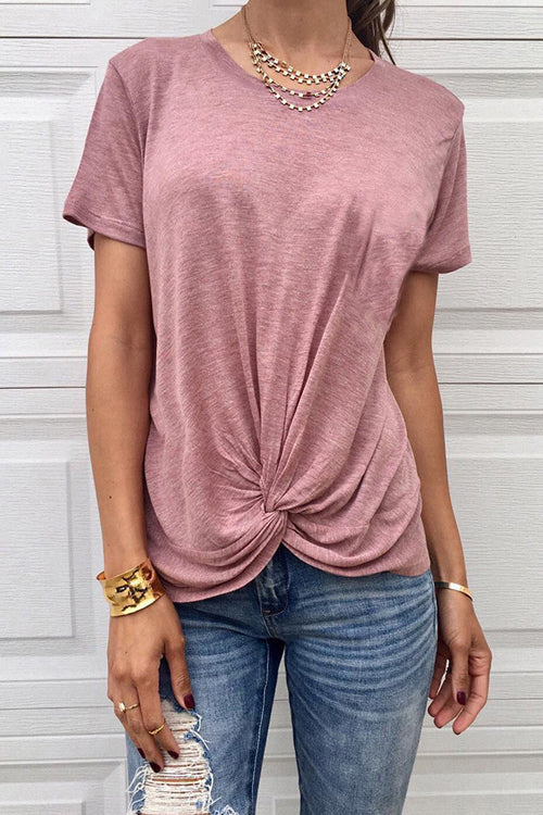 Basics Essential Pure Color Knotted Tee - 3 Colors