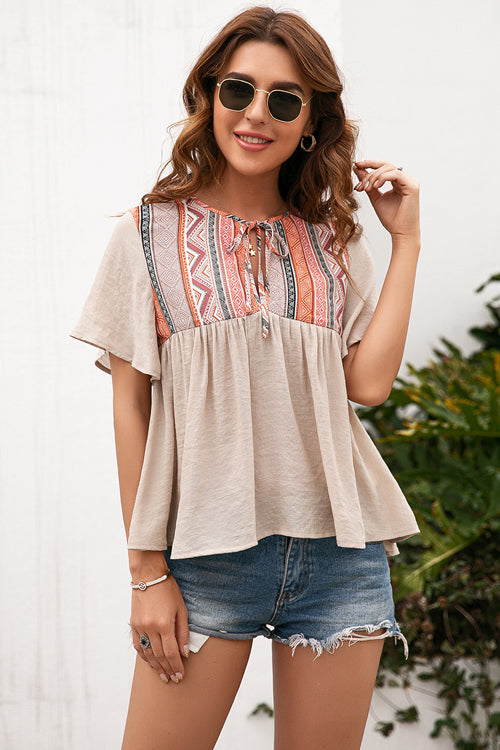 Closer To You Boho Printed Short Sleeve Top - 4 Colors