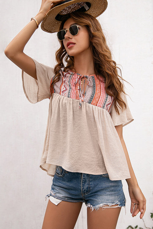 Closer To You Boho Printed Short Sleeve Top - 4 Colors