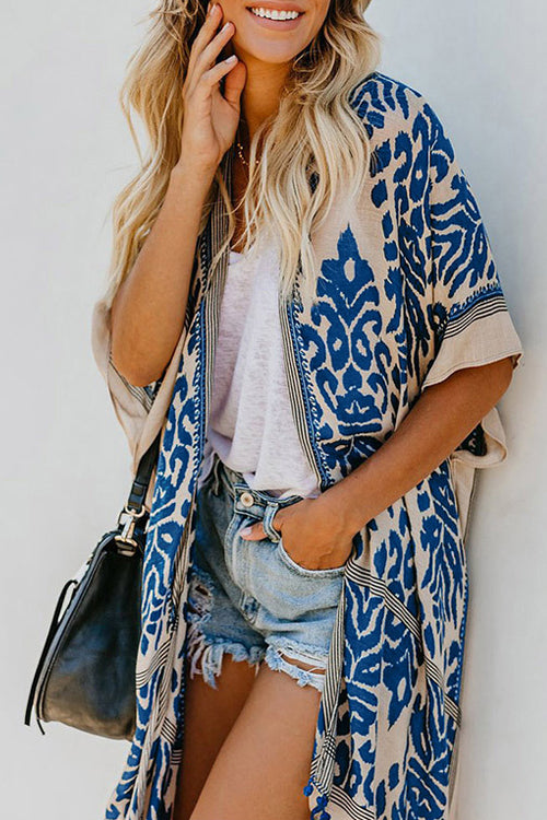 Seaside Retreat Boho Print Kimono - 4 Colors