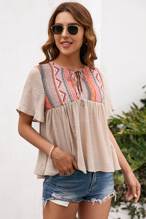 Closer To You Boho Printed Short Sleeve Top - 4 Colors