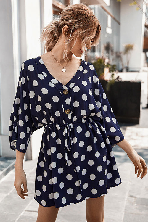 Lighthearted Occasion Button-Up Dot Mini Dress - 3 Colors