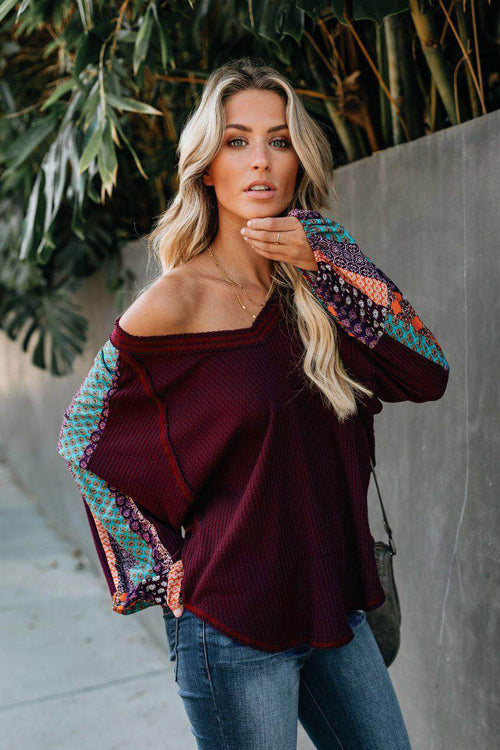 Hidden Garden Boho Chiffon Sleeve Blouse