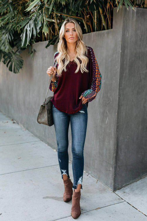 Hidden Garden Boho Chiffon Sleeve Blouse