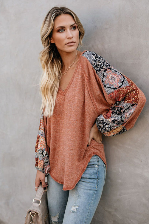 Hidden Garden Boho Chiffon Sleeve Blouse