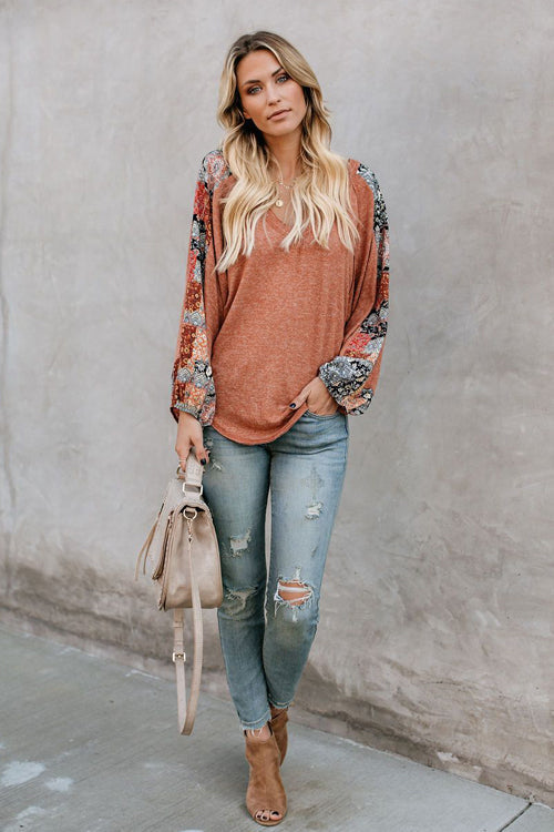 Hidden Garden Boho Chiffon Sleeve Blouse