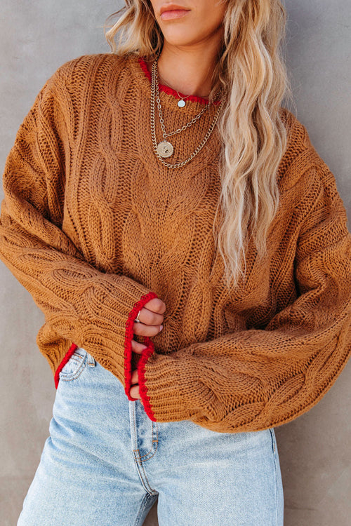 Just Too Sweet Cable Knit Sweater - 2 Colors