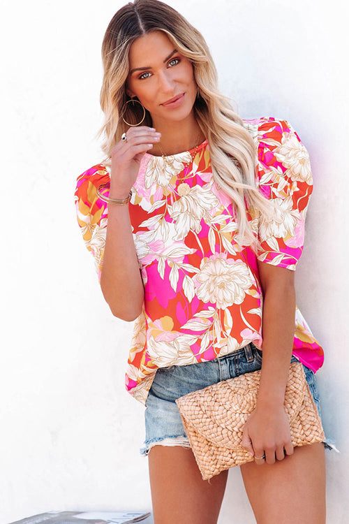 Love Life Floral Print Puff Sleeve Top - 2 Colors
