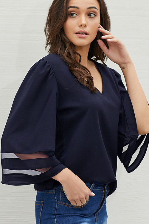 Sweetly Charmed V-Neck Bell Sleeve Top - 5 Colors