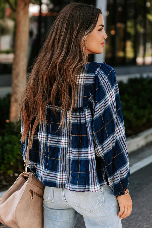 Weekend Moments Plaid Long Sleeve Top - 4 Colors