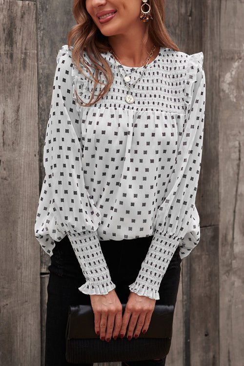 Keeping It Cute Dot Print Long Sleeve Top