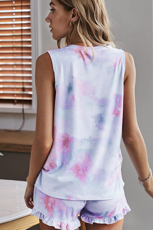 Ticket to Cozy Tie-Dye Pajamas Set - 4 Colors