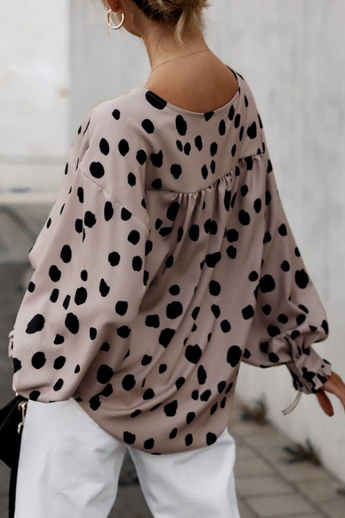 Mood Setter Polka Dot Print Button Down Top - 3 Colors