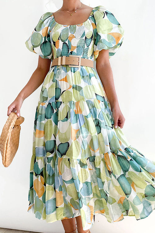 Darling Daylily Floral Print Off Shoulder Smocked Maxi Dress - 6 Colors