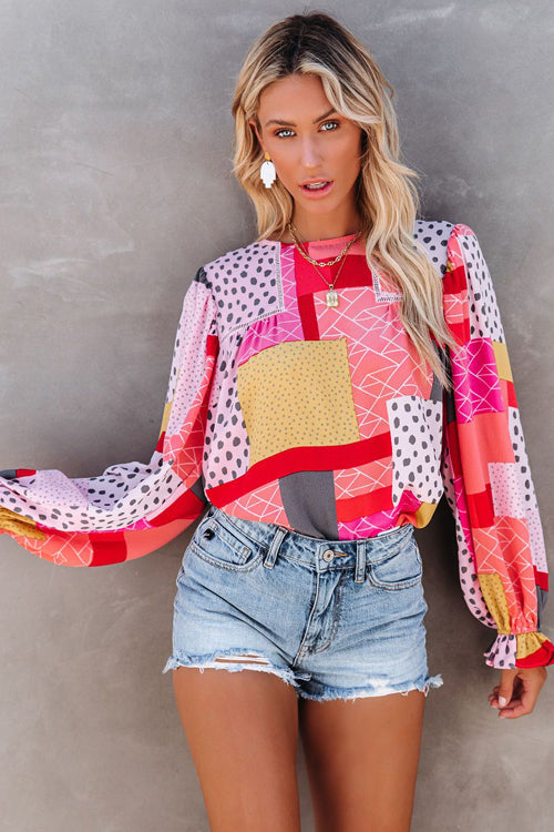 Need Your Love Pink Dotted Printed Top