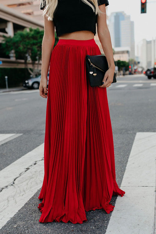 City View Pleated Maxi Skirt - 6 Colors