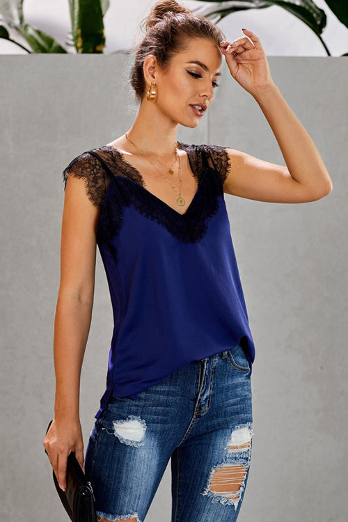 Love Light Lace V-Neck Tank Top - 5 Colors