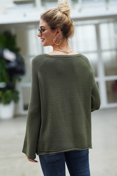 Sleepy Sunday V-Neck OL Knit Sweater - 5 Colors