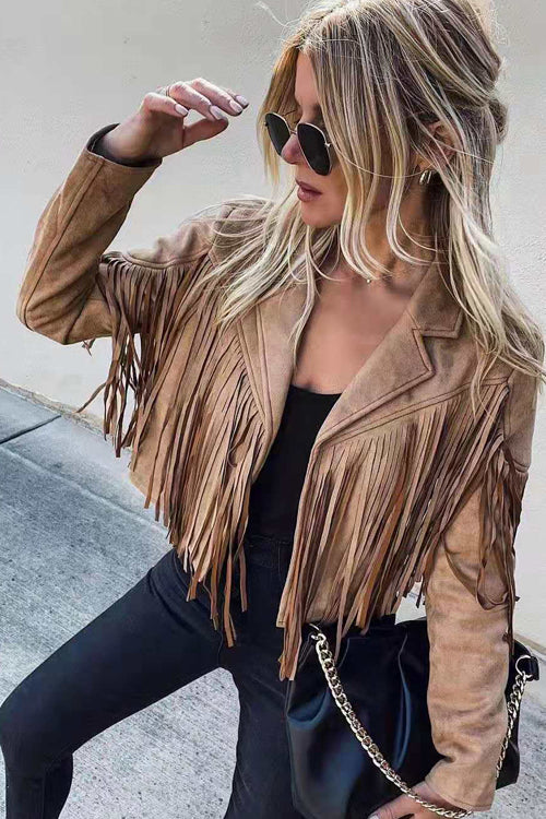 At Your Best Tassel Fringe Faux Suede Shacket - 7 Colors