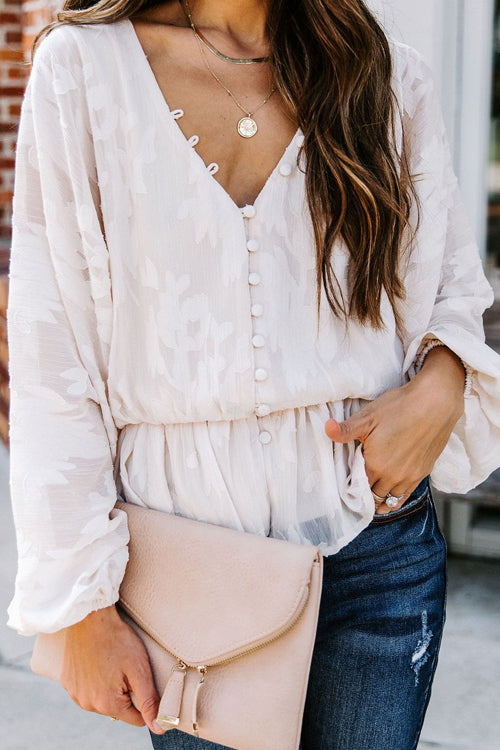 Just As Lovable Embroidery Button-Up Top - 2 Colors